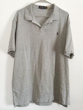 Ralph Lauren Heather Gray Polo Shirt with Embroidered Pony